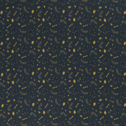 Preview: Swafing Baumwolle Webware - Jule - Blätter - Dunkelblau