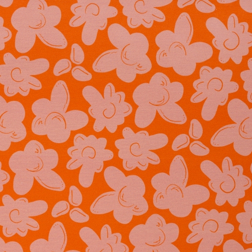 Swafing French Terry - Balance by Cherry Picking - Blumen - Orange