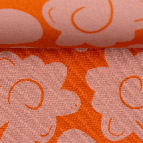 Preview: Swafing French Terry - Balance by Cherry Picking - Blumen - Orange