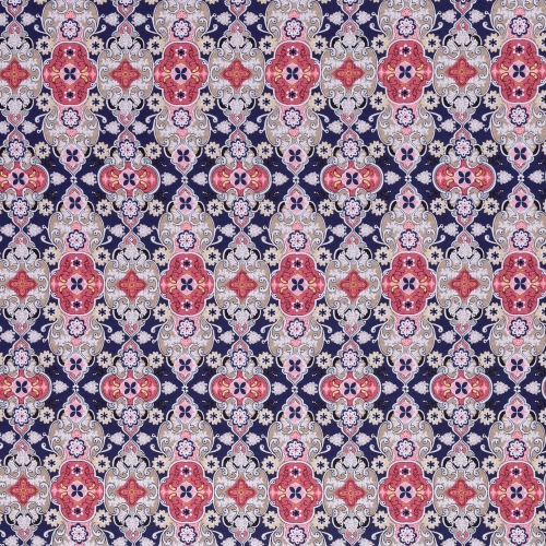 Preview: 2021 Swafing Baumwolle Webware - Julia - Ornamente - Dunkelblau