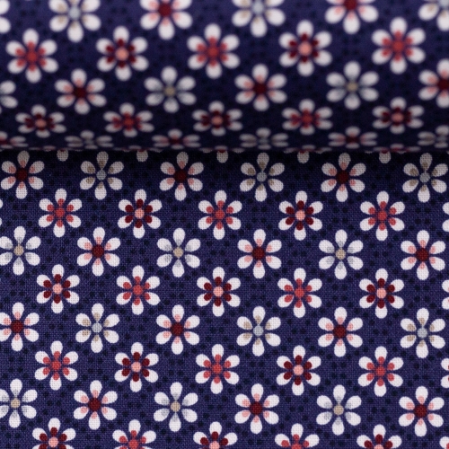 Preview: 2021 Swafing Baumwolle Webware - Julia - Blümlis - Dunkelblau