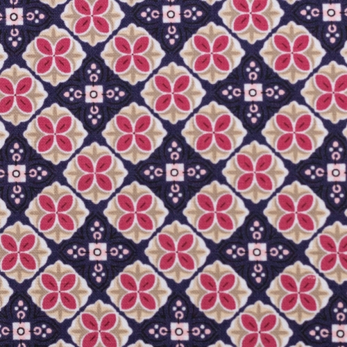 2021 Swafing Baumwolle Webware - Julia - Blütenornament - Dunkelblau