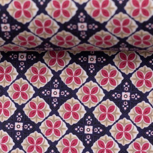 Preview: 2021 Swafing Baumwolle Webware - Julia - Blütenornament - Dunkelblau