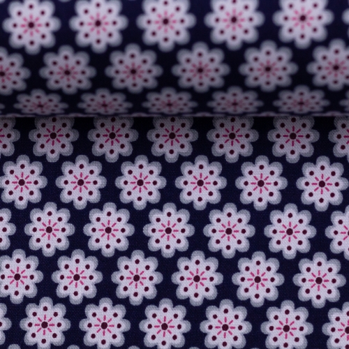 Preview: 2021 Swafing Baumwolle Webware - Julia - Kleine Blüten - Dunkelblau