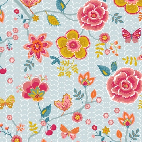 Baumwolle Popeline - Happy Feelings - Blau