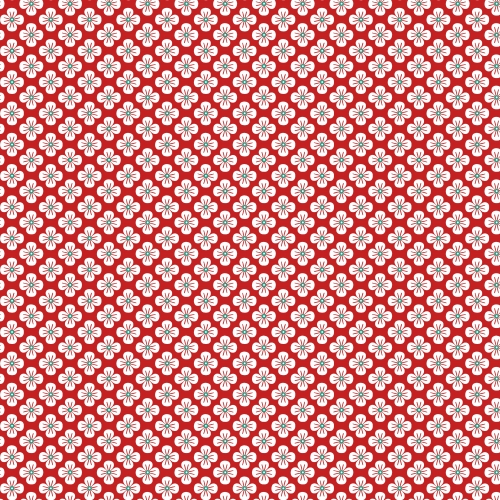 Baumwolle Popeline -  Fiona Hewitt - SWEET JAPAN FLOWER - Rot