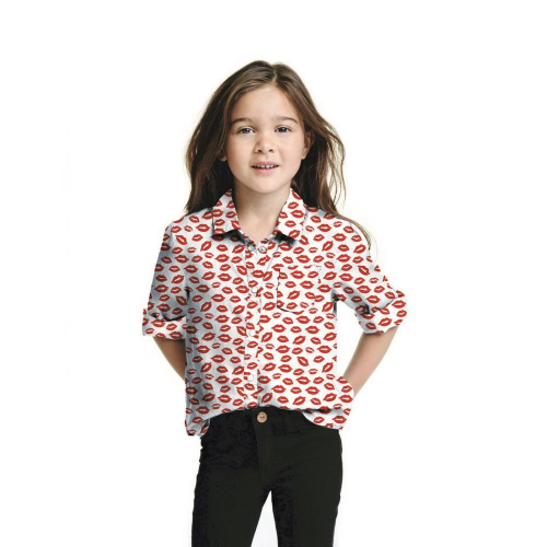 Baumwolle Popeline - Kisses - Navy