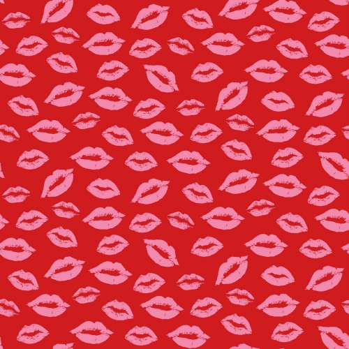 Preview: Baumwolle Popeline - Kisses - Red