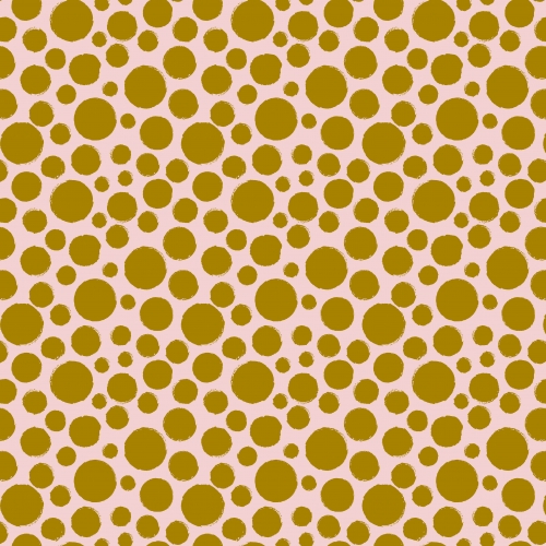Baumwolle Popeline - Big Dots - Gold - 5 m Ballen