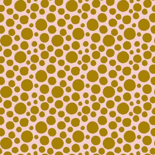 Preview: Baumwolle Popeline - Big Dots - Gold - 10m Ballen