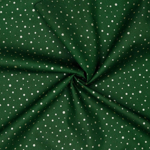 Preview: Baumwolle Popeline - Glitter Dots - Dunkelgrün