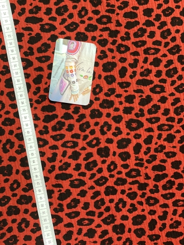 Preview: Double Gauze - Leo - Schwarz/Terracotta