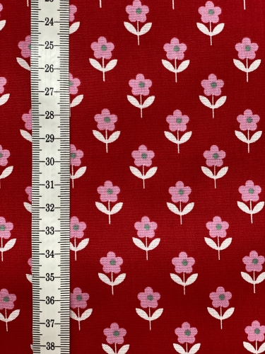 Preview: Baumwolle Fiona Hewitt - POPLIN - RASPBERRY FLOWER - Rot