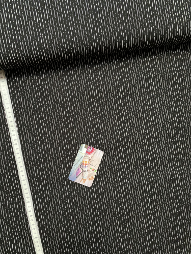 Preview: Baumwolle Popeline - Irregular Stripes - Schwarz