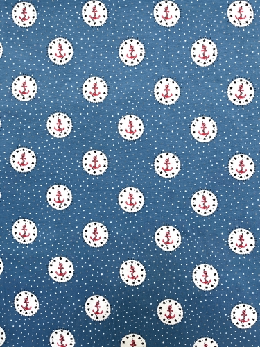 Jersey Anker Punkte - Blau