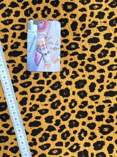 Preview: Double Gauze - Leo - Schwarz/Senf