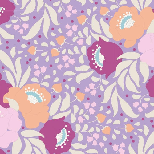 Tilda Patchwork Stoff Baumwolle - Autumn Bouquet Lavender