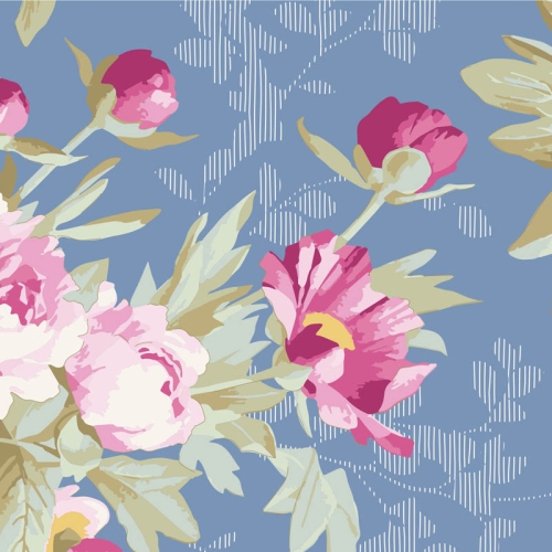 Tilda Patchwork Baumwolle - Woodland Hazel Blue