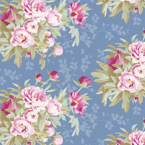 Tilda Patchwork Baumwolle - Woodland Hazel Blue
