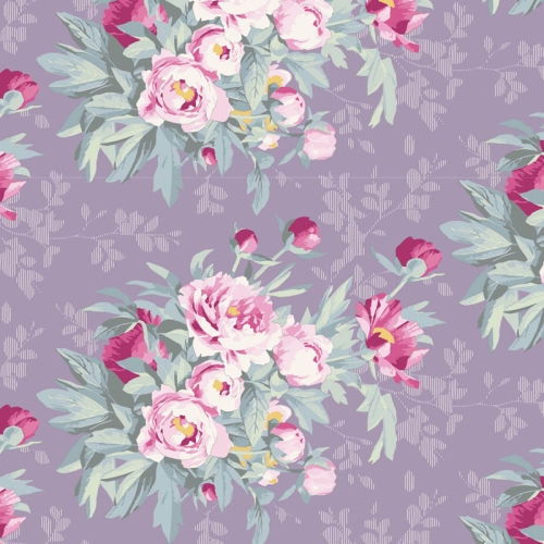 Tilda Patchwork Baumwolle - Woodland Hazel Lavender