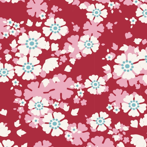 Tilda Patchwork Baumwolle - Woodland Aster Carmine