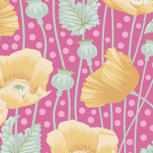 Tilda Patchwork Stoff Baumwolle - Gardenlife - Poppies Pink