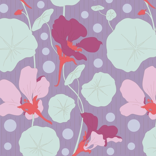 Tilda Patchwork Stoff Baumwolle - Gardenlife - Nasturtium Lavender