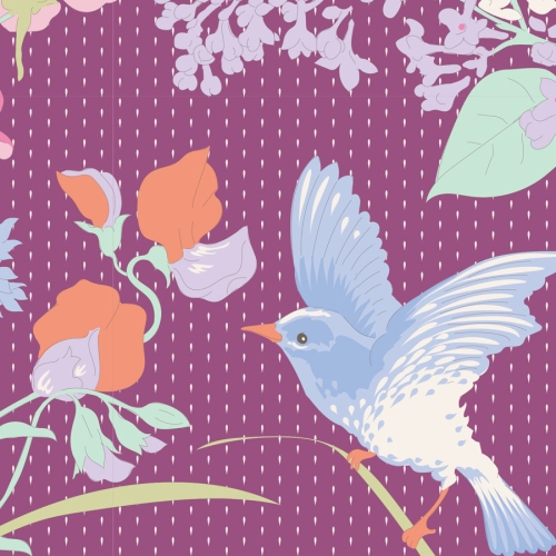 Tilda Patchwork Stoff Baumwolle - Gardenlife - Plum May