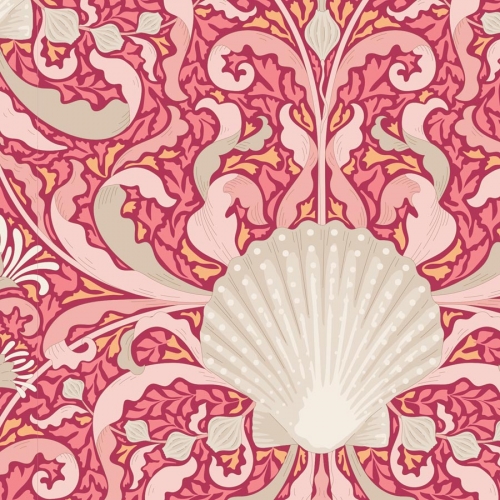 Tilda Patchwork Stoff Baumwolle - Cotton Beach - Scallop Shell Coral