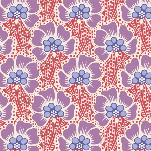 Tilda Patchwork Stoff Baumwolle - Cotton Beach - Ocean Flower Coral
