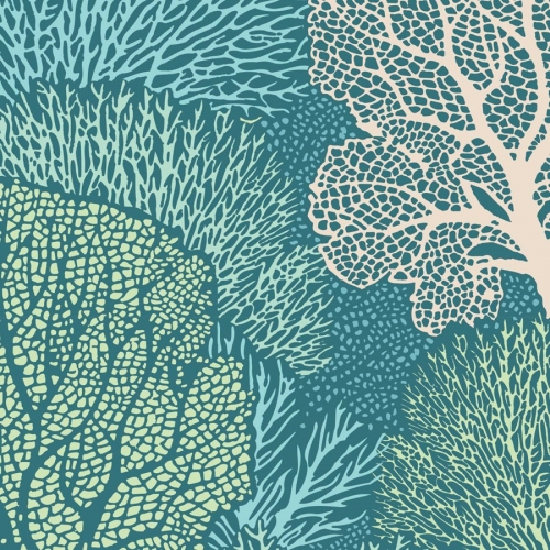 Tilda Patchwork Stoff Baumwolle - Cotton Beach - Coral Reef Teal