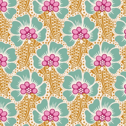 Tilda Patchwork Stoff Baumwolle - Cotton Beach - Ocean Flower Honey