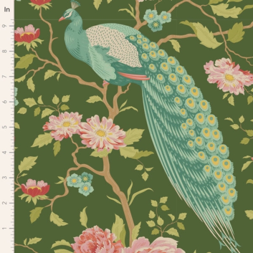 Tilda Patchwork Stoff Baumwolle - Chic Escape Peacock Tree Green