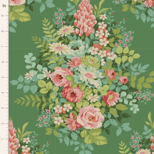 Tilda Patchwork Stoff Baumwolle - Chic Escape Whimsyflower Green