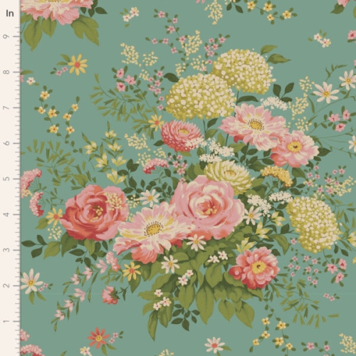 Tilda Patchwork Stoff Baumwolle - Chic Escape Wildgarden Teal