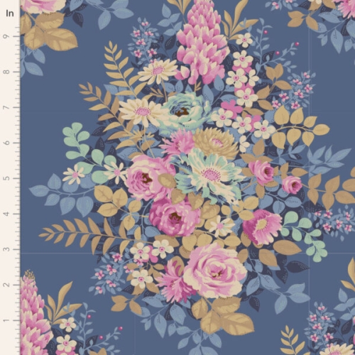 Tilda Patchwork Stoff Baumwolle - Chic Escape Whimsyflower Blue
