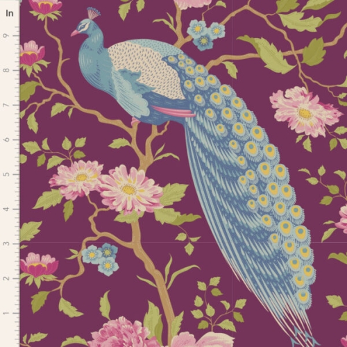 Tilda Patchwork Stoff Baumwolle - Chic Escape Peacock Tree Grape