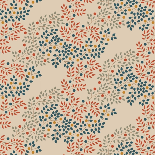 Tilda Patchwork Stoff Baumwolle - Hometown - Berrytangle Rust