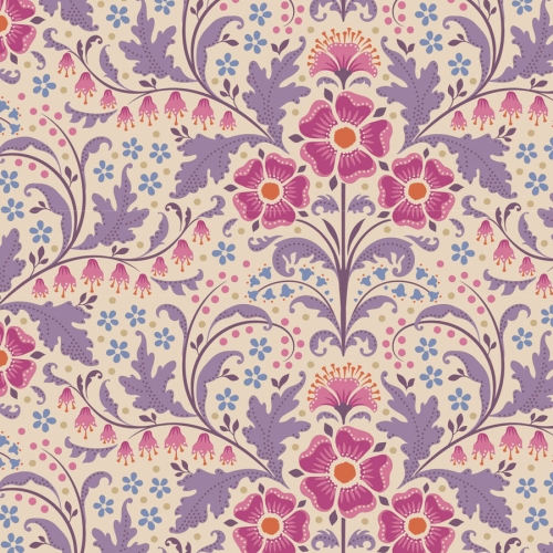 Tilda Patchwork Stoff Baumwolle - Hometown - Elanora Grape