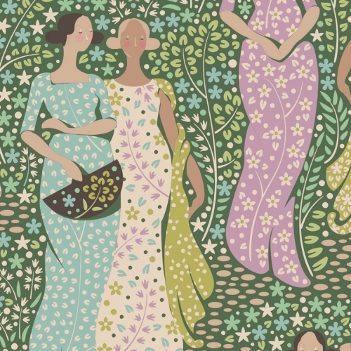 Tilda Patchwork Stoff Baumwolle - Hometown - Friendly Gathering Fern