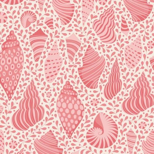 Tilda Patchwork Stoff Baumwolle - Cotton Beach - Beach Shells Coral