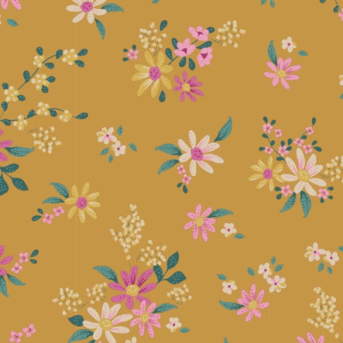 Tilda Patchwork Stoff Baumwolle - Daisyfield Mustard