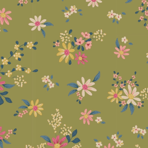 Tilda Patchwork Stoff Baumwolle - Daisyfield Green