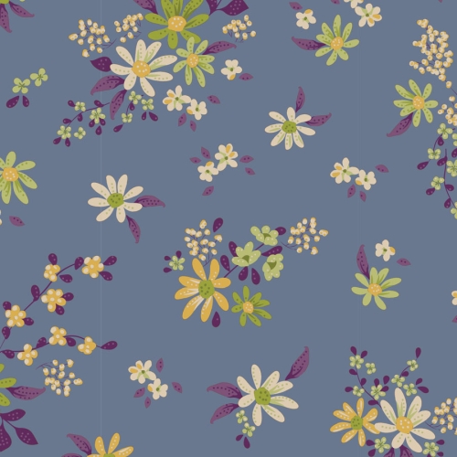 Tilda Patchwork Stoff Baumwolle - Daisyfield Blue