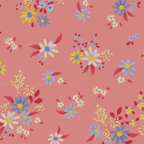 Tilda Patchwork Stoff Baumwolle - Daisyfield Pink