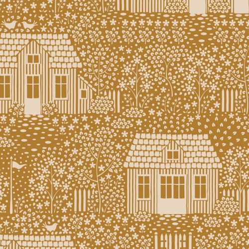 Tilda Patchwork Stoff Baumwolle - Hometown - My Neighborhood Mustard