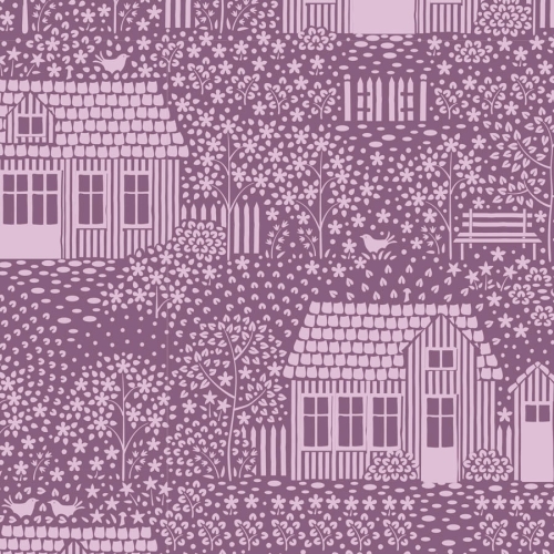 Tilda Patchwork Stoff Baumwolle - Hometown - My Neighborhood Lilac