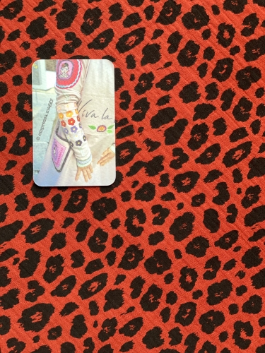 Double Gauze - Leo - Schwarz/Terracotta