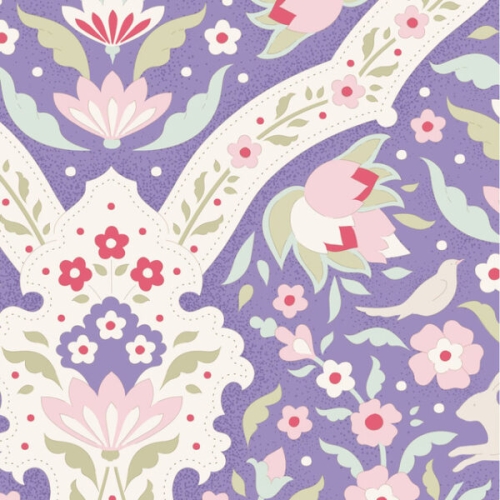 Tilda Patchwork Stoff Baumwolle - Bon Voyage - Hare Tile Blue
