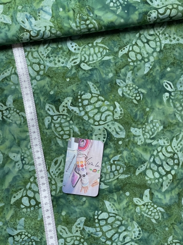 Preview: Baumwolle Patchwork - Batik - Turtles - Grün